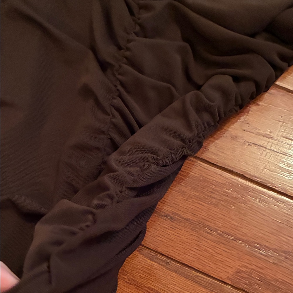 Motel Rocks Brown Ruched One-Shoulder Mini Dress - Picture 6 of 8